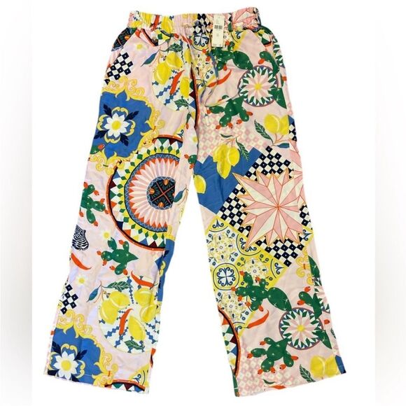 Anthropologie Maeve Straight-Leg Pull-On Silk Pants - Picture 2 of 6